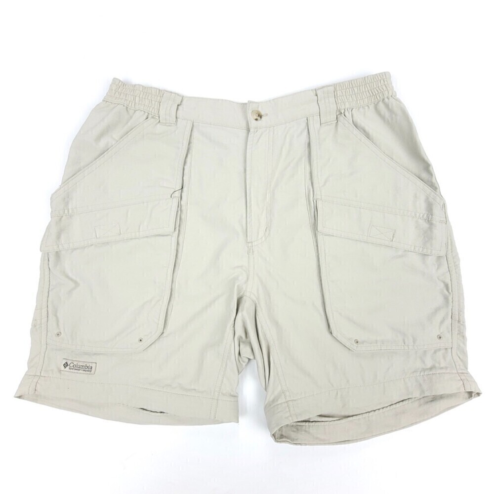 Vintage Columbia 100% Nylon 7 Inch Cargo Shorts Utility Windbreaker Mens Large